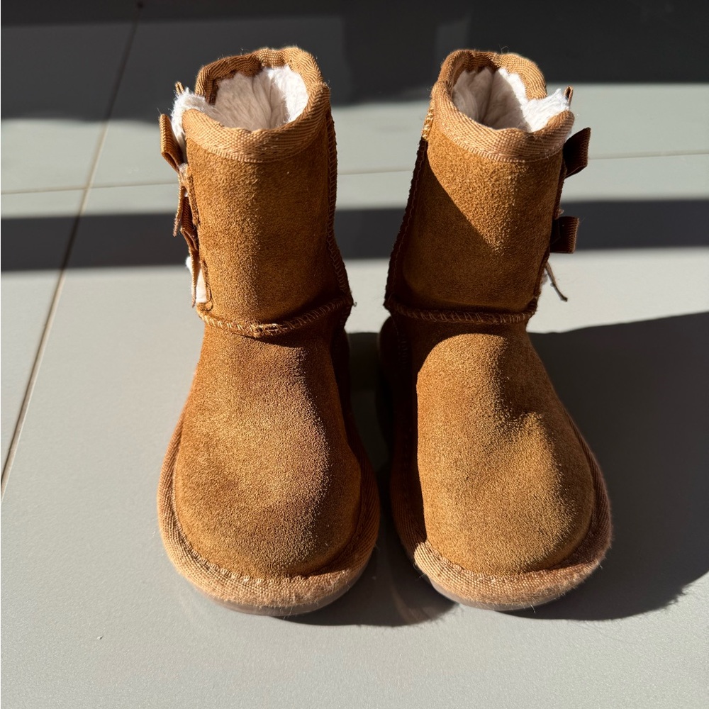 Koolaburra Tan Kids Boots - Picture 2 of 4